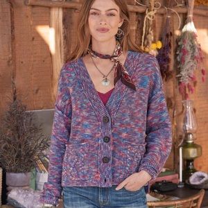 SUNDANCE ragtime colorful knit button down cardigan sweater size large